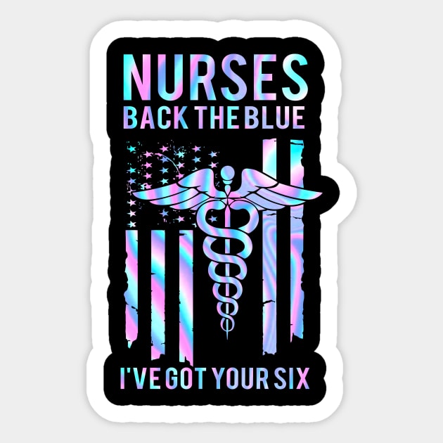 Nurse Back The Blue I've Got Your Six Sticker by ROMANSAVINRST